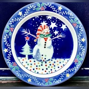 Vintage Discontinued NORITAKE EPOCH Mr. Snowman Illustrated Dinner Plate